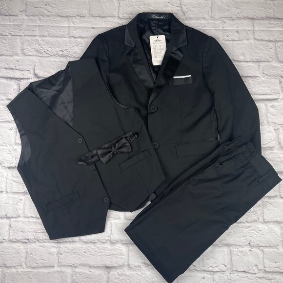 K0-1015 Lolanta Boys Black Tuxedo 4pc size 150 (size 12) - Picture 1 of 8